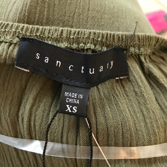 Sanctuary Top Size XS Fatigue Green Off Shoulder - Picture 4 of 4